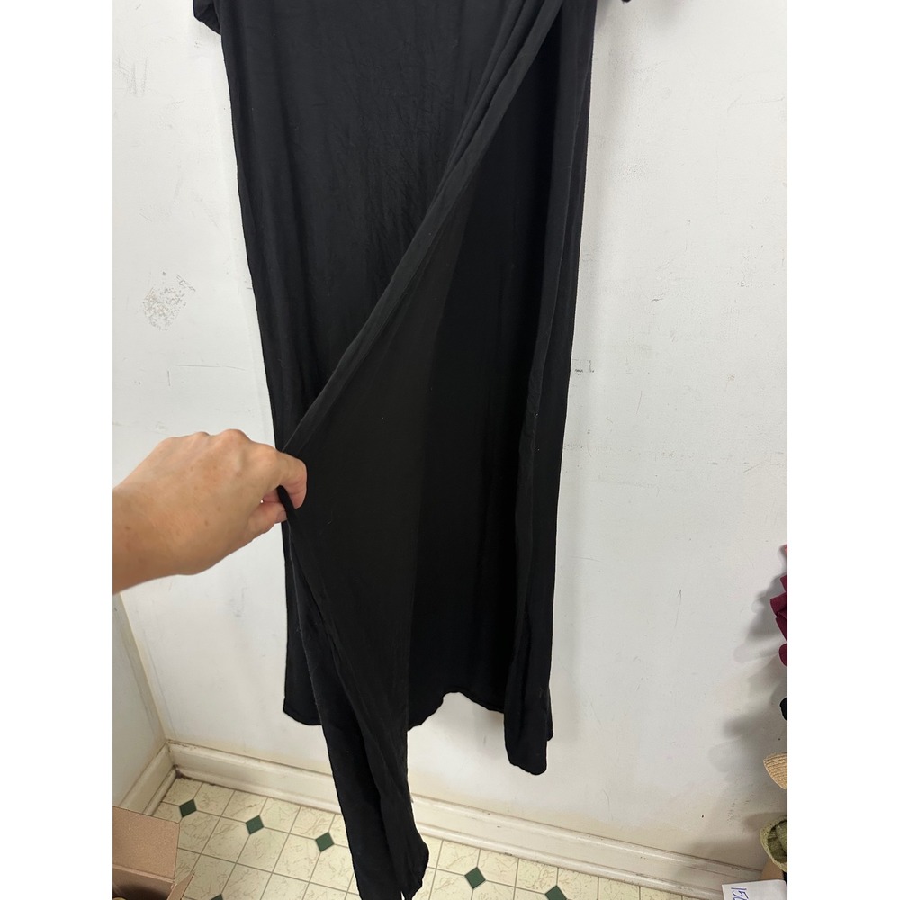 Quince Bamboo Jersey Maternity & Nursing T-Shirt Dress Black V-Neck L LB44294 - Picture 5 of 10